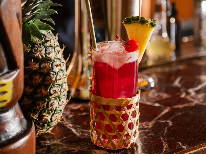 A tropical cocktail at Evening Bar