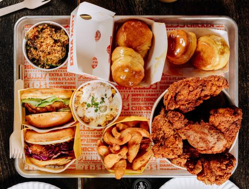 Penny Reds tray of food 