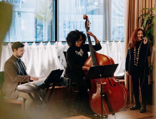 Living Room Jazz artists preforming 
