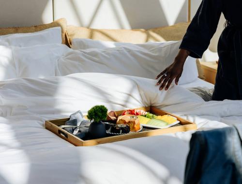 Dine in option on Shinola Hotel bed