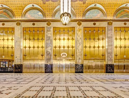 The gold lobby of the Fisher Theatre, Detroit