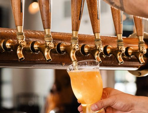 The Brakeman Bartender pouring a drink