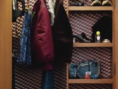 Shinola Hotel closet filled with goodies from Coup D'etat.