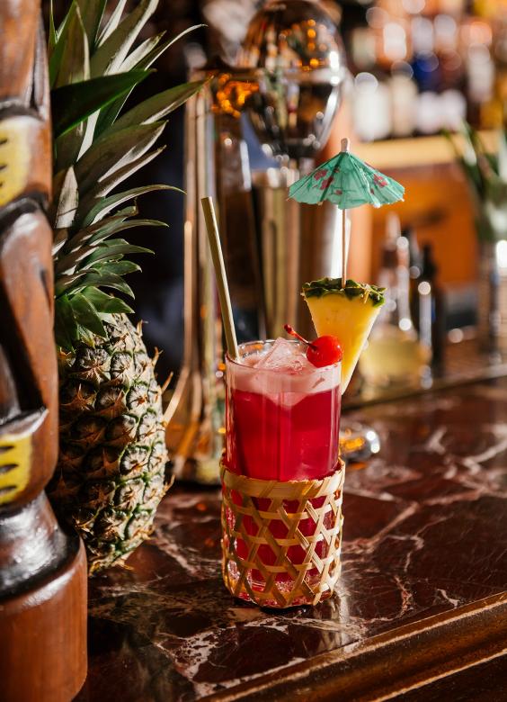 A tropical cocktail at Evening Bar