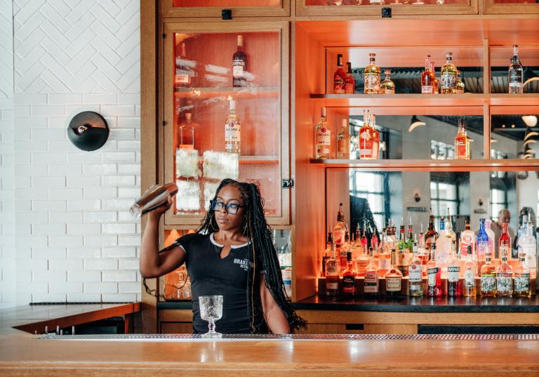 The Brakeman Bartender making a drink