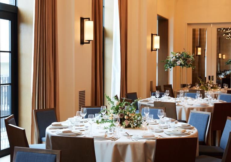 Bixby Hall Venue dining table in Shinola Hotel, Detroit Michigan