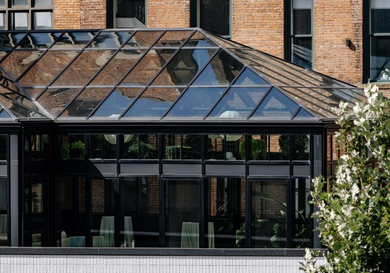 Exterior of The Birdy Room in the Shinola Hotel