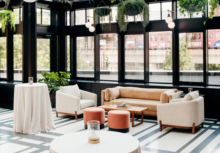 Interior of The Birdy Room in the Shinola Hotel