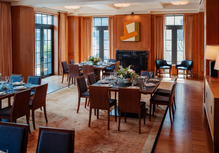 Interior dining arrangement at The Foundry Room, Detroit 