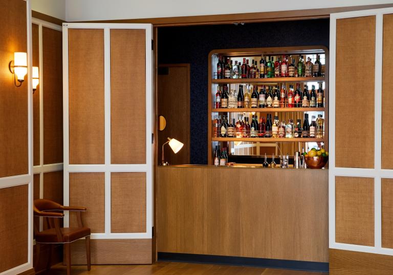 San Morello Restaurant bar-back in Shinola Hotel, Detroit Michigan 