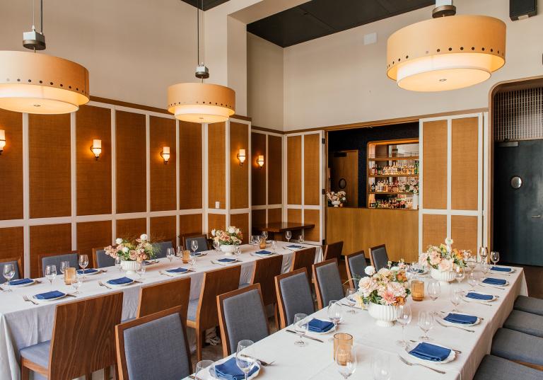 Private Dining Room Set for 22 Guests