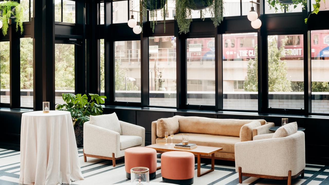 Interior of The Birdy Room in the Shinola Hotel