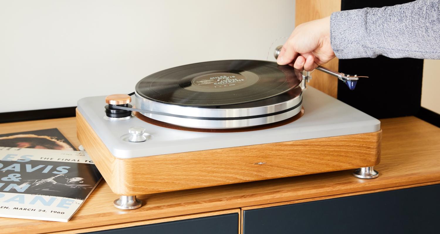 Bedrock Penthouse Record player in use