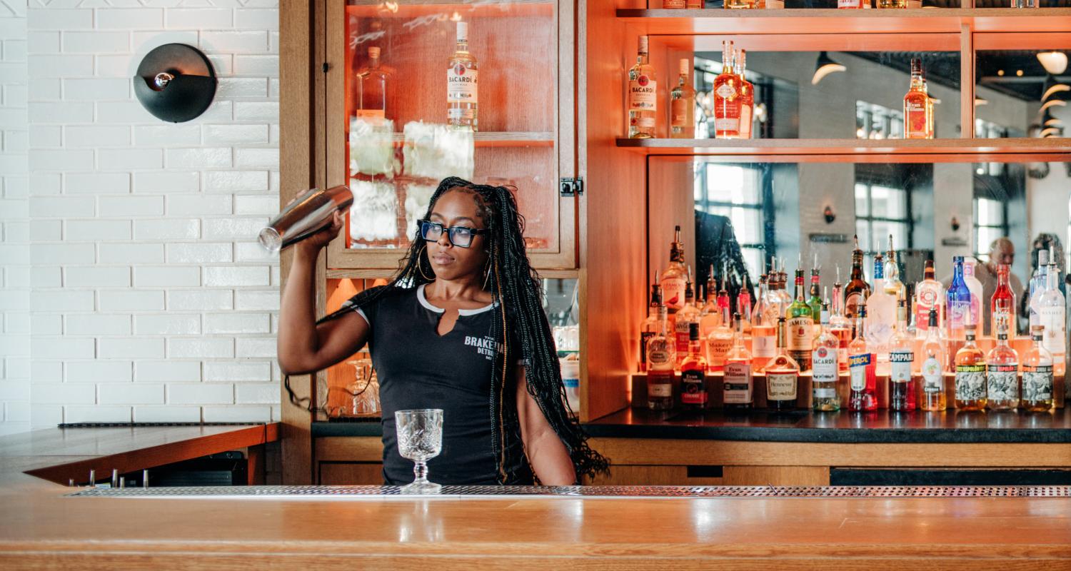 The Brakeman Bartender making a drink