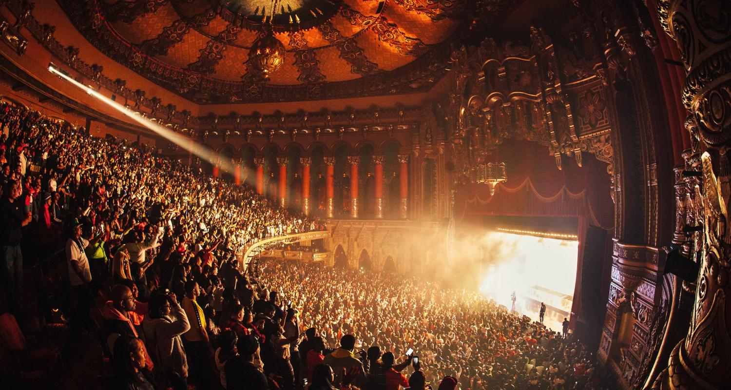 The Fox Theatre in Detroit during a live performance 