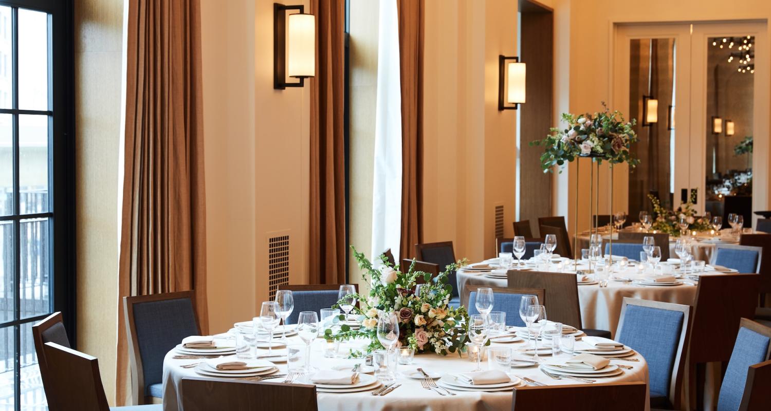 Bixby Hall Venue dining table in Shinola Hotel, Detroit Michigan