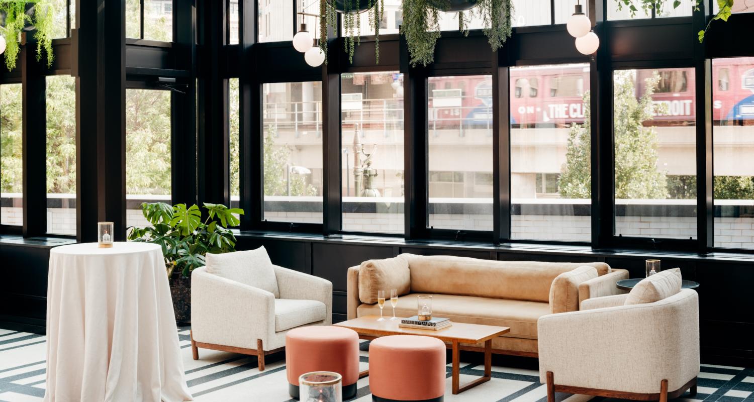 Interior of The Birdy Room in the Shinola Hotel