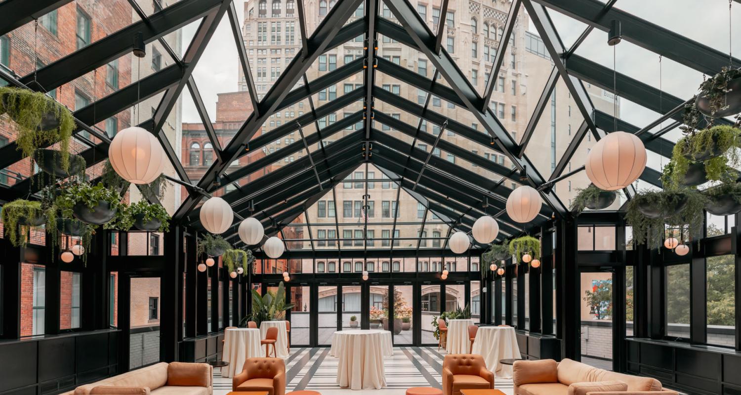Interior of The Birdy Room in the Shinola Hotel
