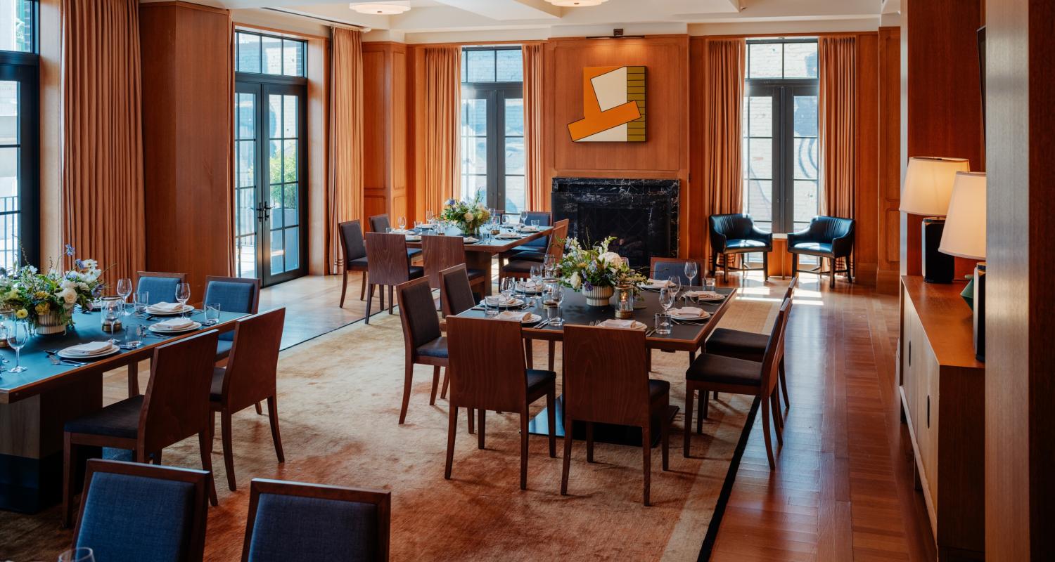 Interior dining arrangement at The Foundry Room, Detroit 