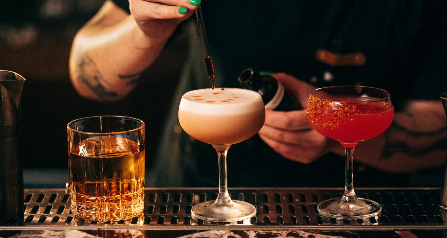 Bartender making a drink at the Evening Bar