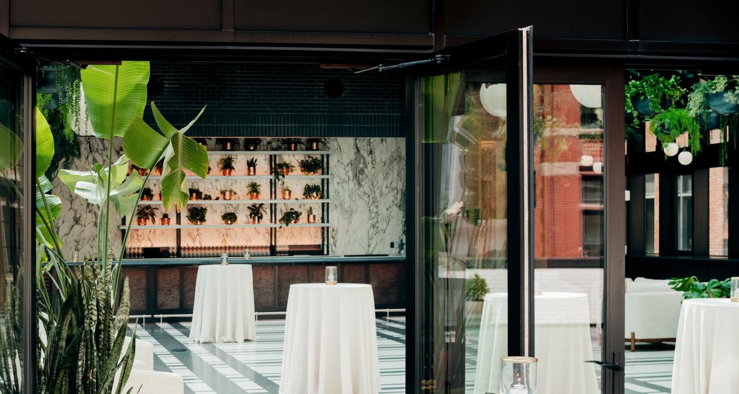 Shinola Hotel wedding setup in venue 