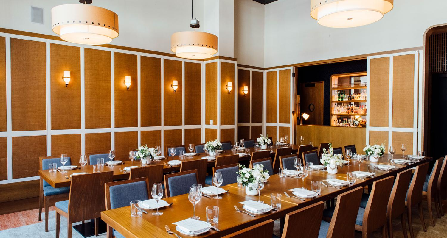 San Morello Restaurant seating in Shinola Hotel, Detroit Michigan 