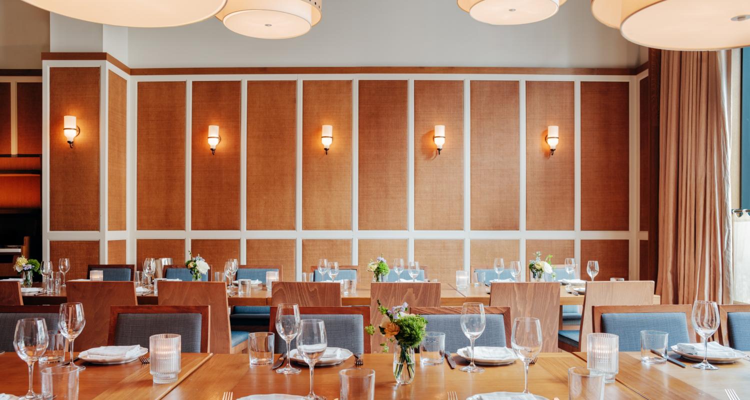 San Morello Restaurant seating in Shinola Hotel, Detroit Michigan 