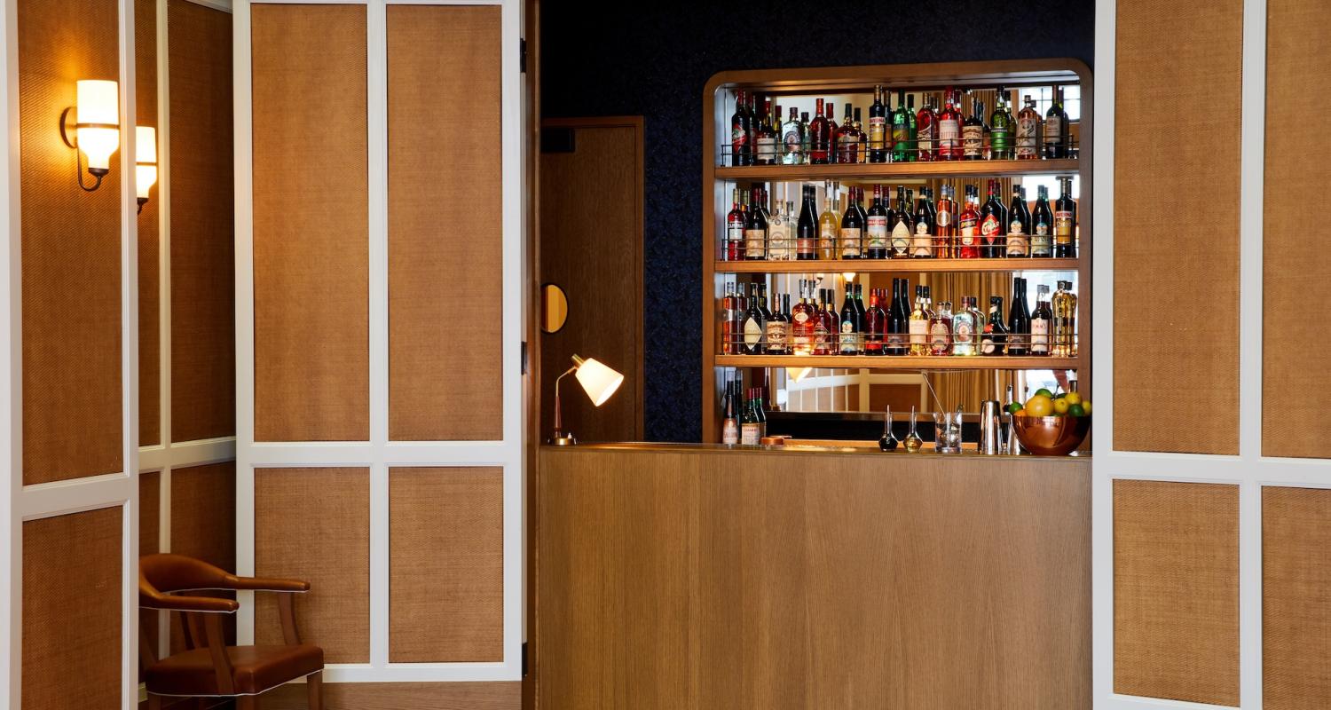 San Morello Restaurant bar-back in Shinola Hotel, Detroit Michigan 