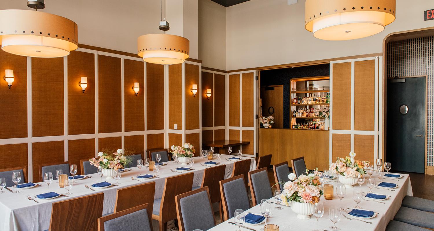 Private Dining Room Set for 22 Guests