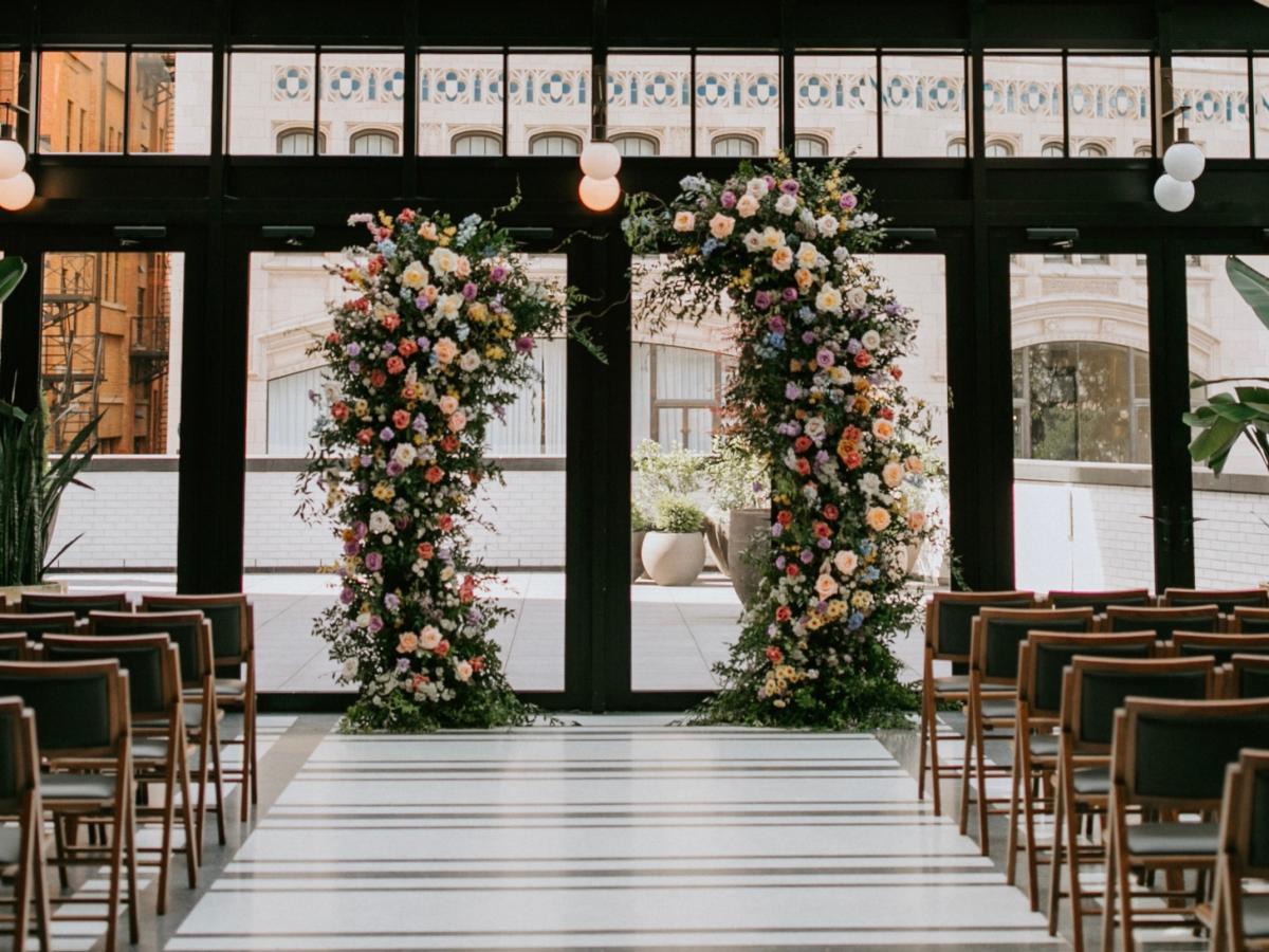 Wedding Aisle at Birdy Hall venue 