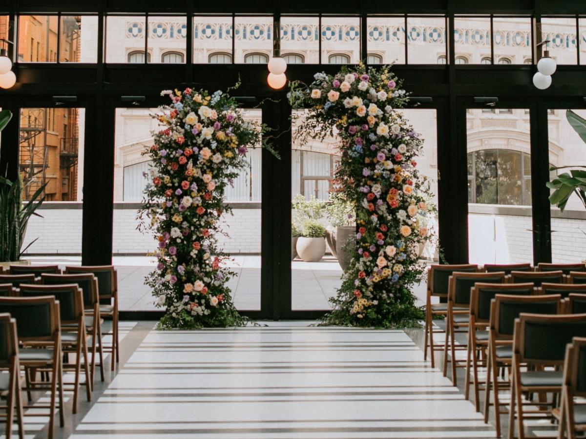 Wedding Aisle at Birdy Hall venue 