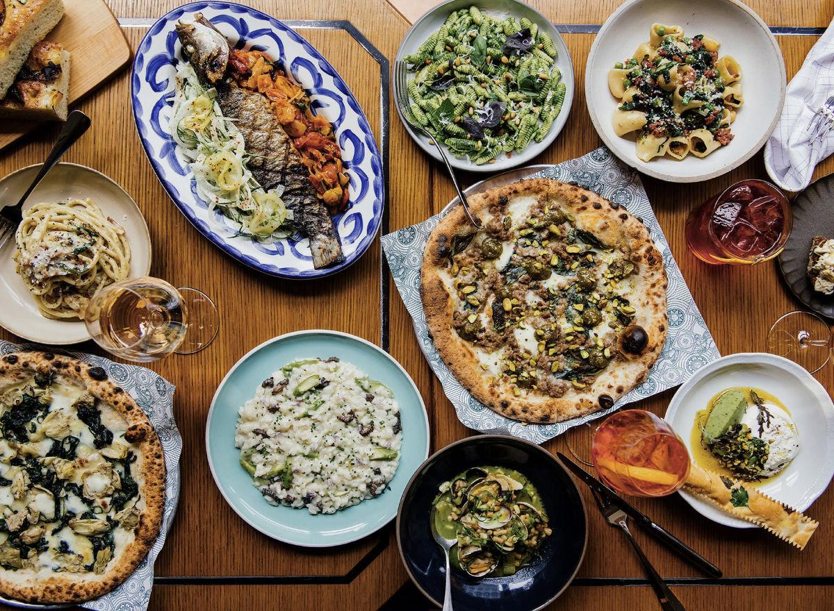 Various plates of food