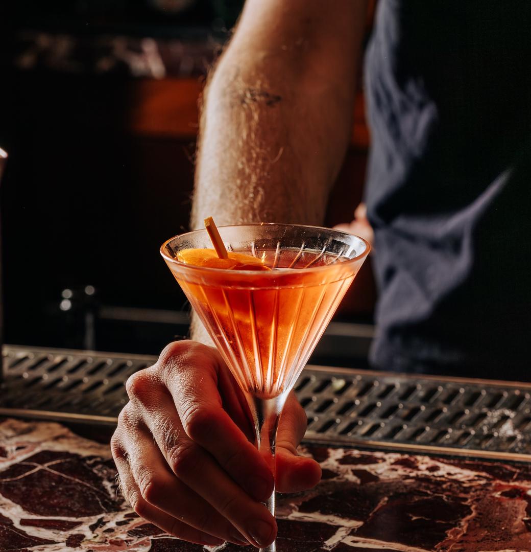 Evening Bar cocktail being served