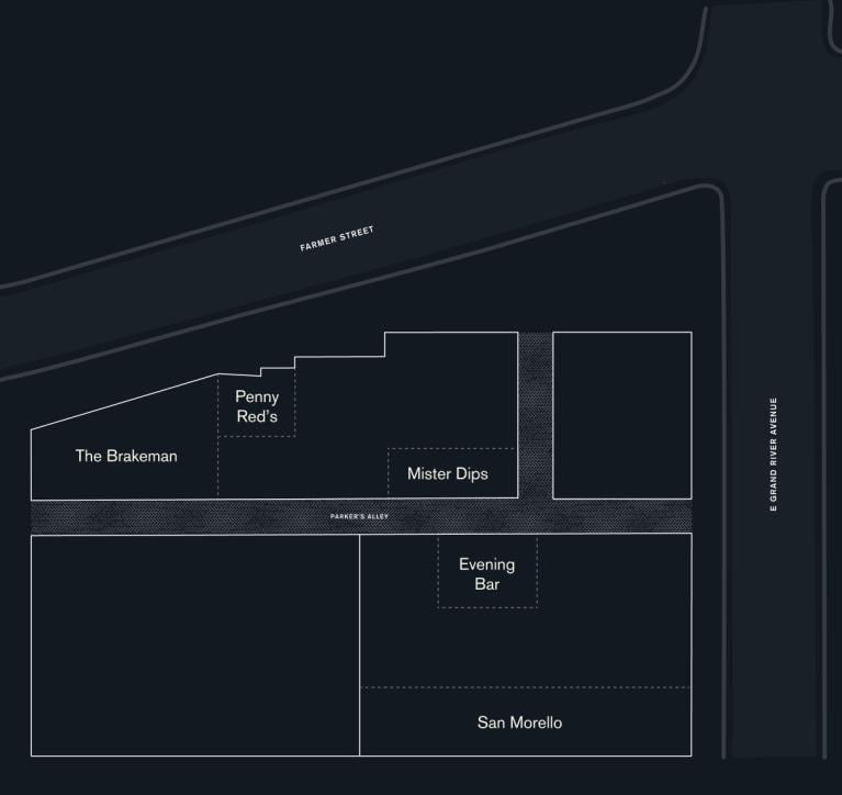 Map of all restaurants on property
