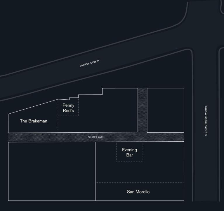 Drawn map of the food outlets