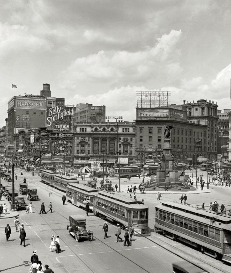 Downtown Detroit in 1917